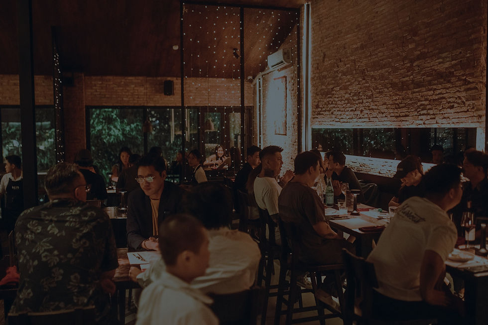 Crowd enjoying nightlife with drinks and music