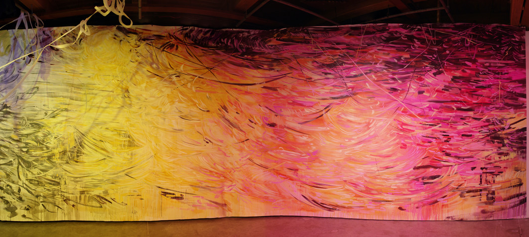 New Orleans artist, mural, art center, pink, rubedo