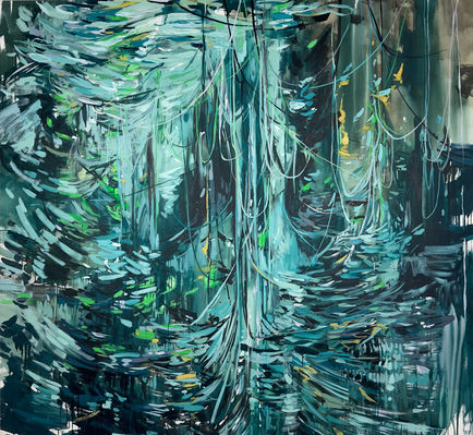 Deep Dive, 2022,
contemporary painting, abstraction, abstract painting, New Orleans artist, abstract landscape