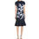 Thumbnail: St John - Shadow Navy Floral Jacquard Knit Dress | Size: 8