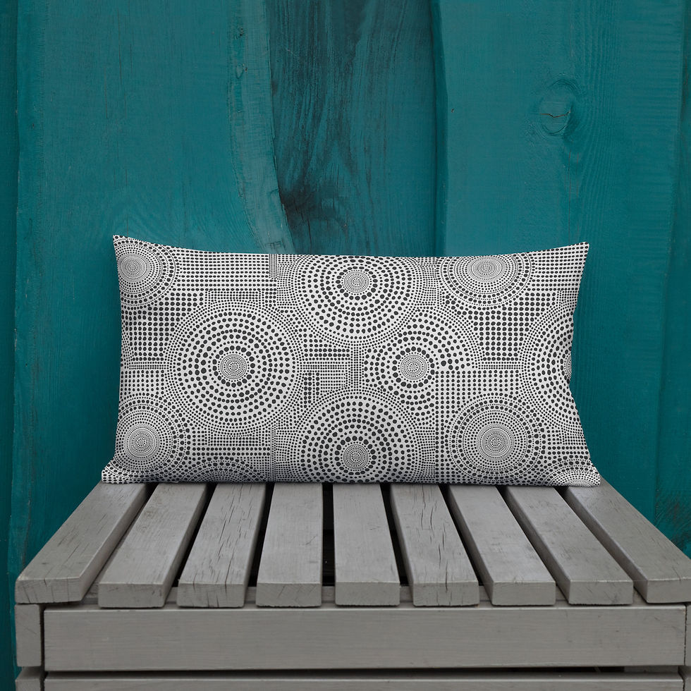 Thumbnail: Abstract Gouache Geometric Circular Dots Galore Premium Pillow