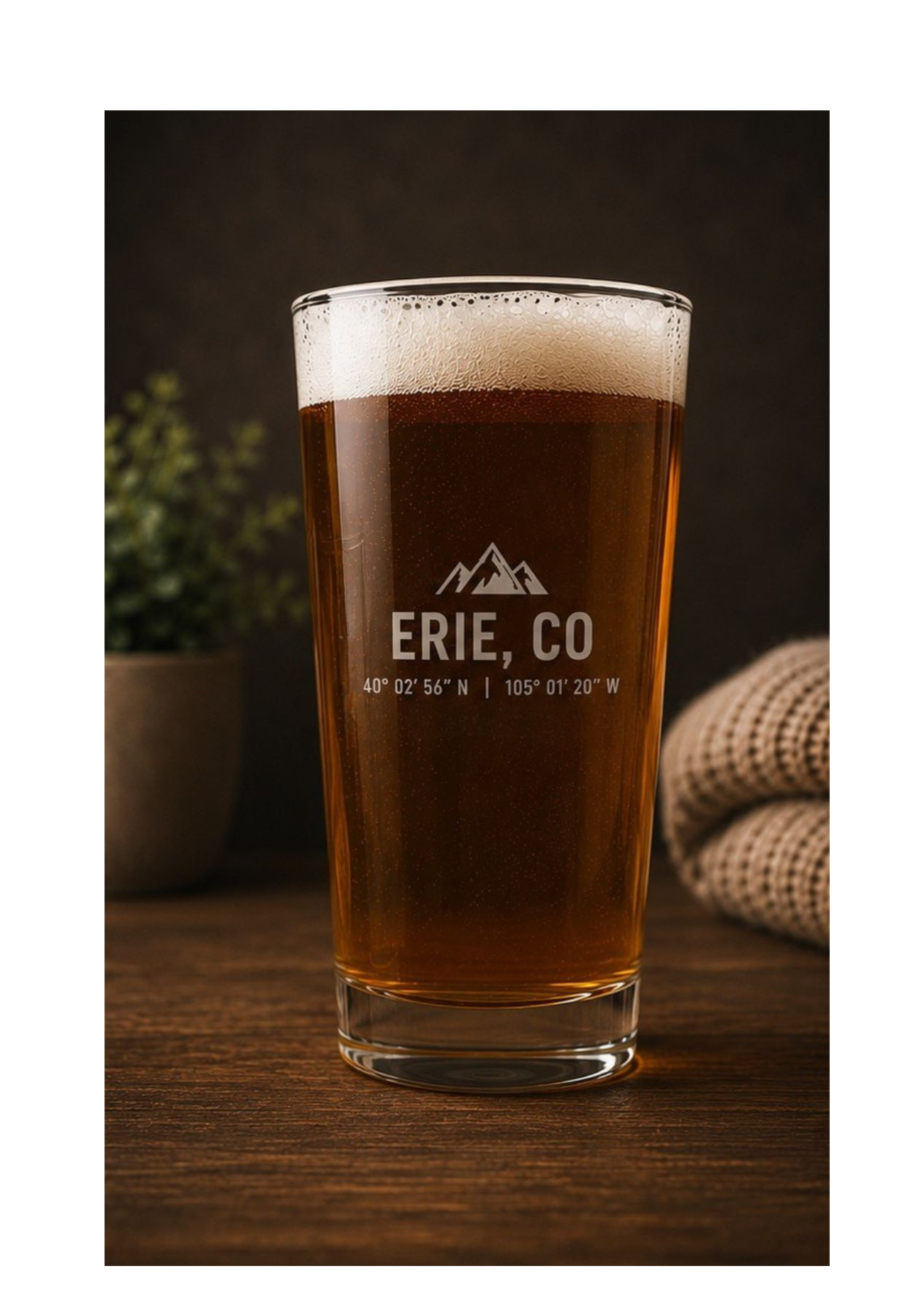 Erie Coordinates Pint Glass