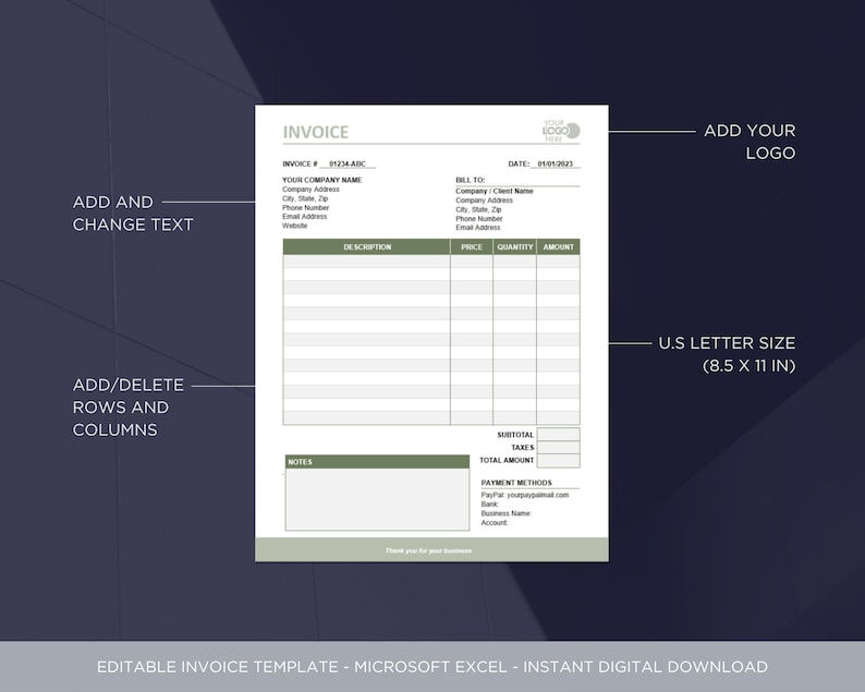 Thumbnail: Invoice Template - Microsoft Excel