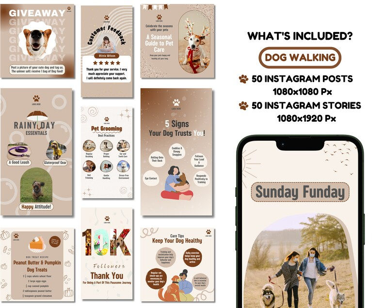 Thumbnail: includes 50 each posts and stories