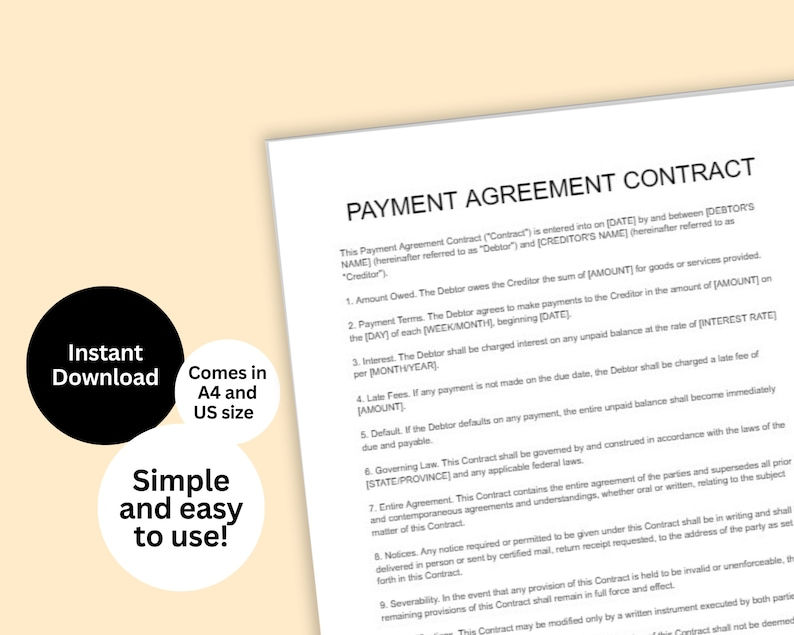 Thumbnail: Payment Agreement Contract Bundle