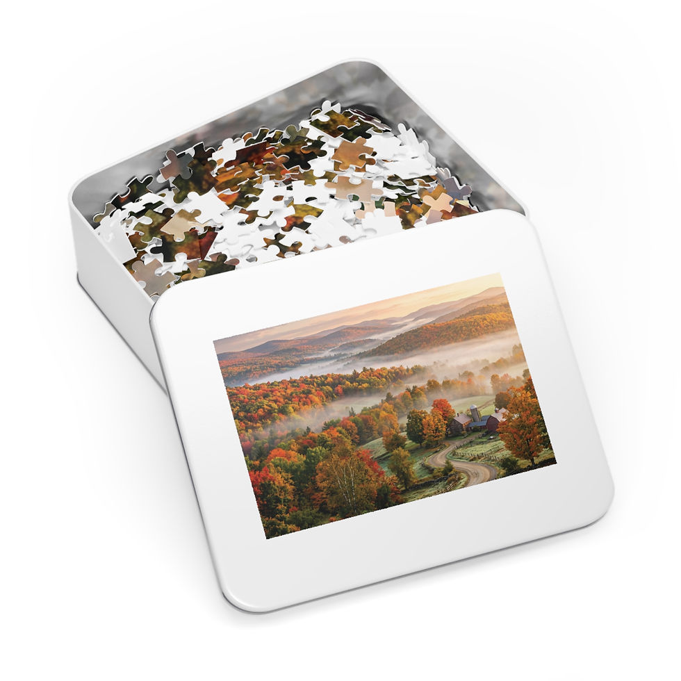 Hình thu nhỏ: Autumn Farm Road Jigsaw Puzzle (with Tin) — 500‑Piece Fall Landscape Puzzle Gift