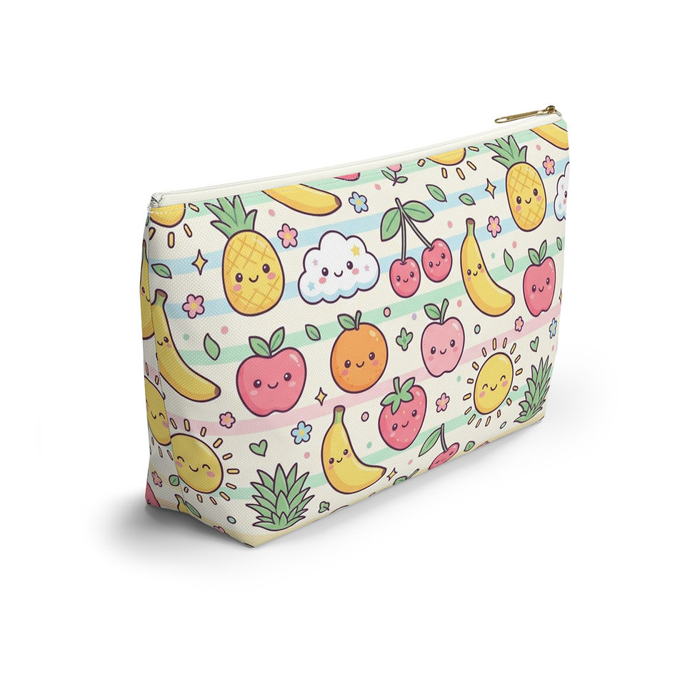Hình thu nhỏ: Kawaii Fruit Pattern Accessory Pouch | Banana Cherry Apple Cosmetic Bag