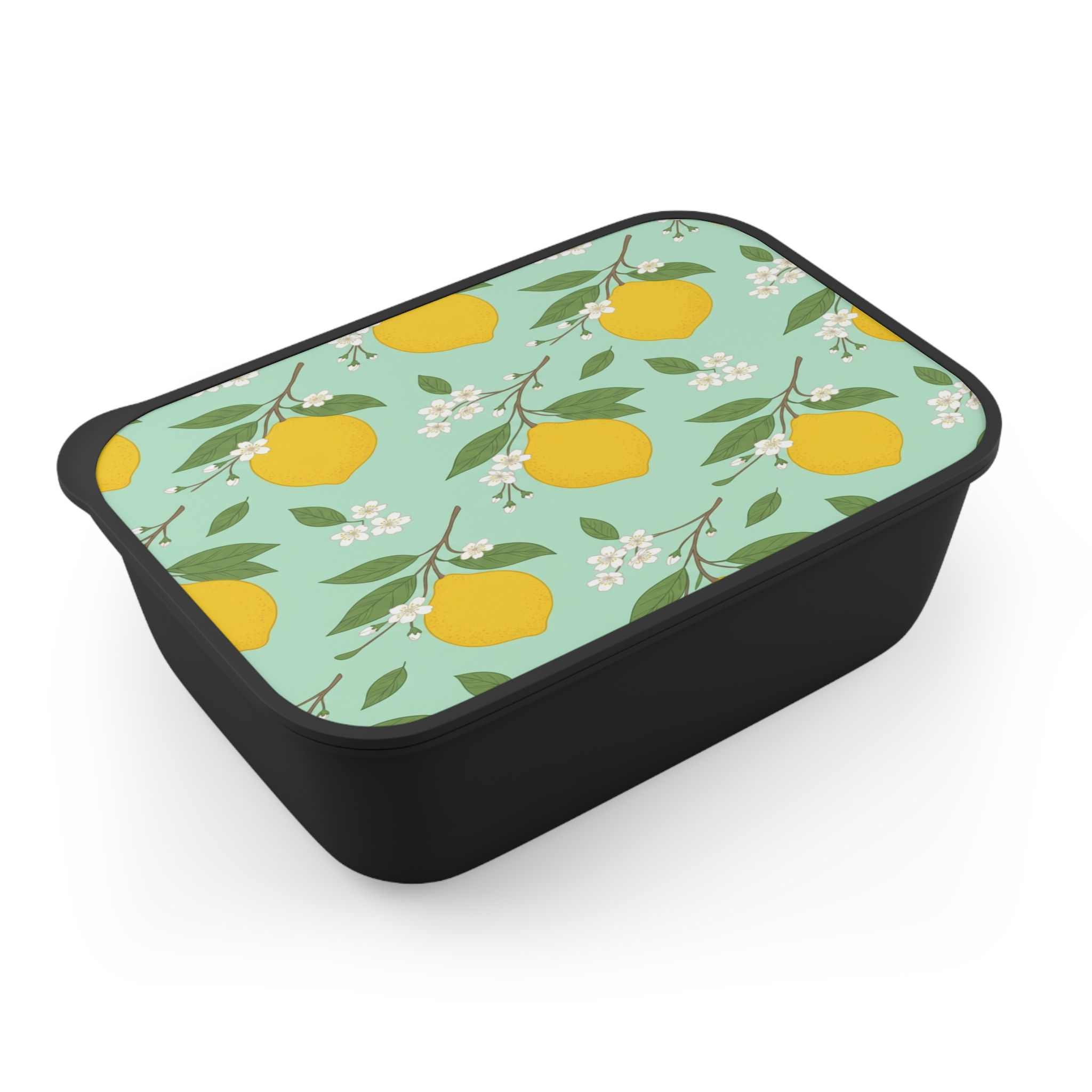 Lemon Blossom Bento Box with Band & Utensils
