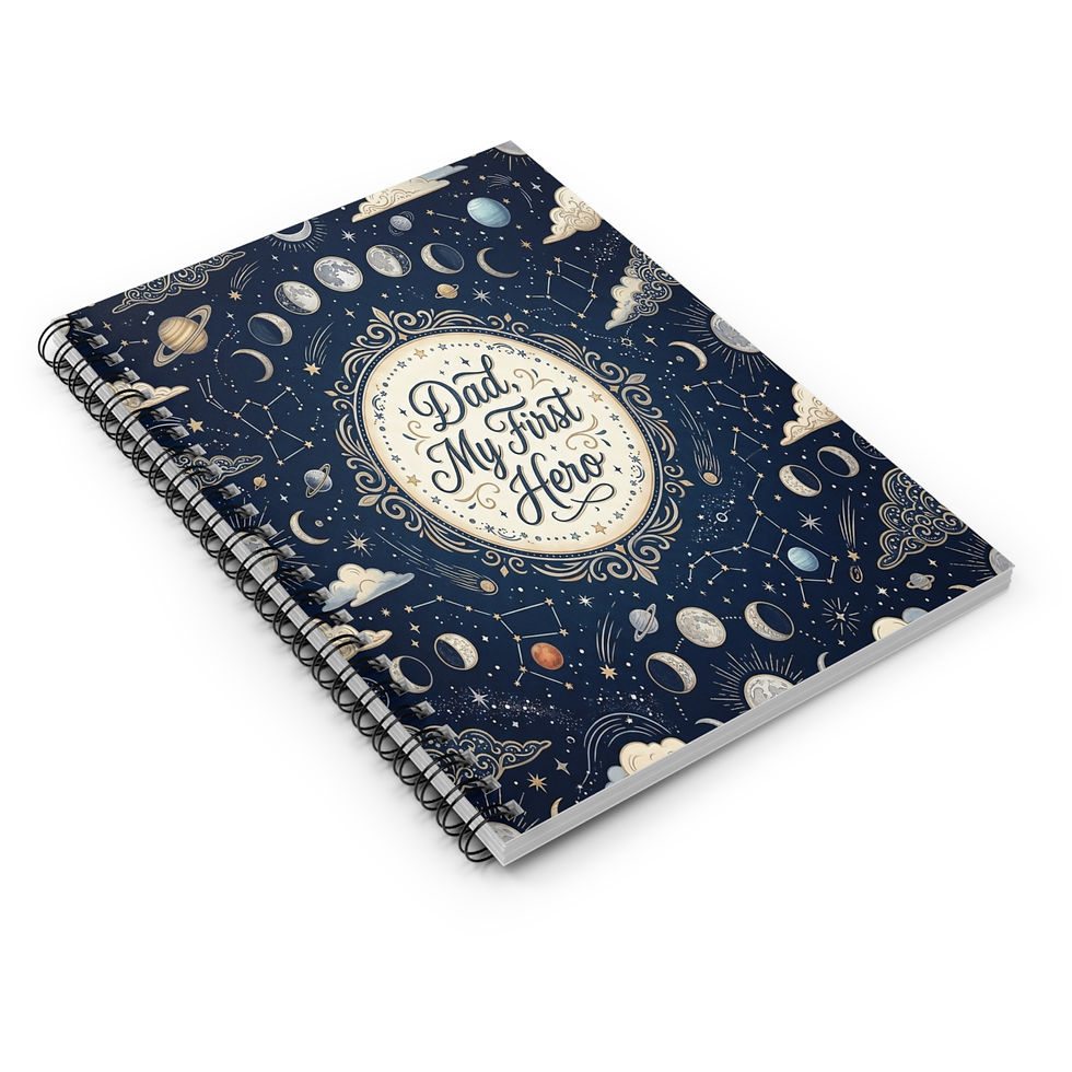 Thumbnail: Notebook — “Dad, My First Hero” Spiral Ruled Journal (Celestial Design)
