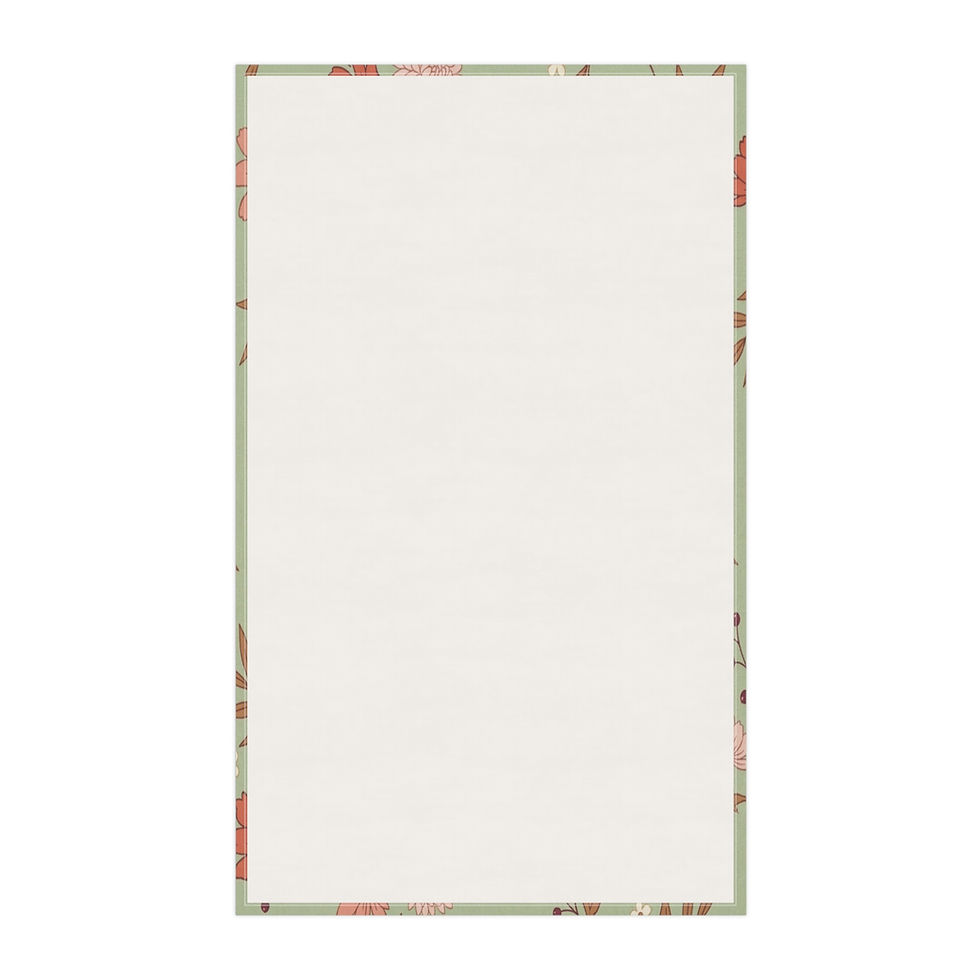 Thumbnail: Floral Vintage Green Tea Towel — Rust & Blush Floral Kitchen Towel