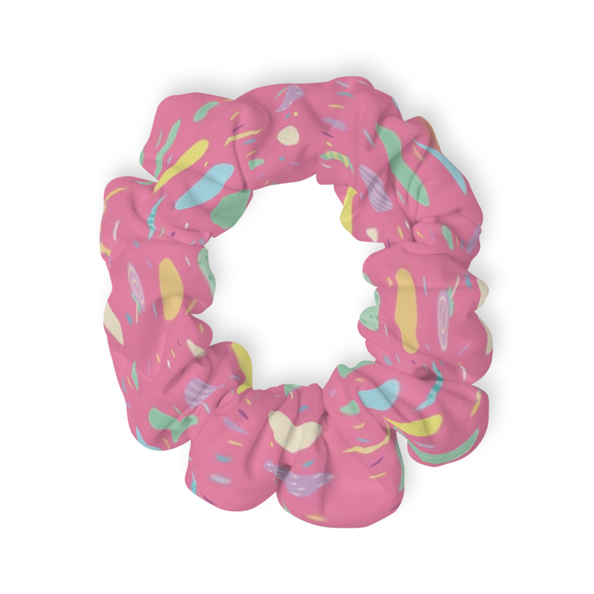 Pink Pastel Confetti Scrunchie - Tie-Dye Candy Hair Accessory