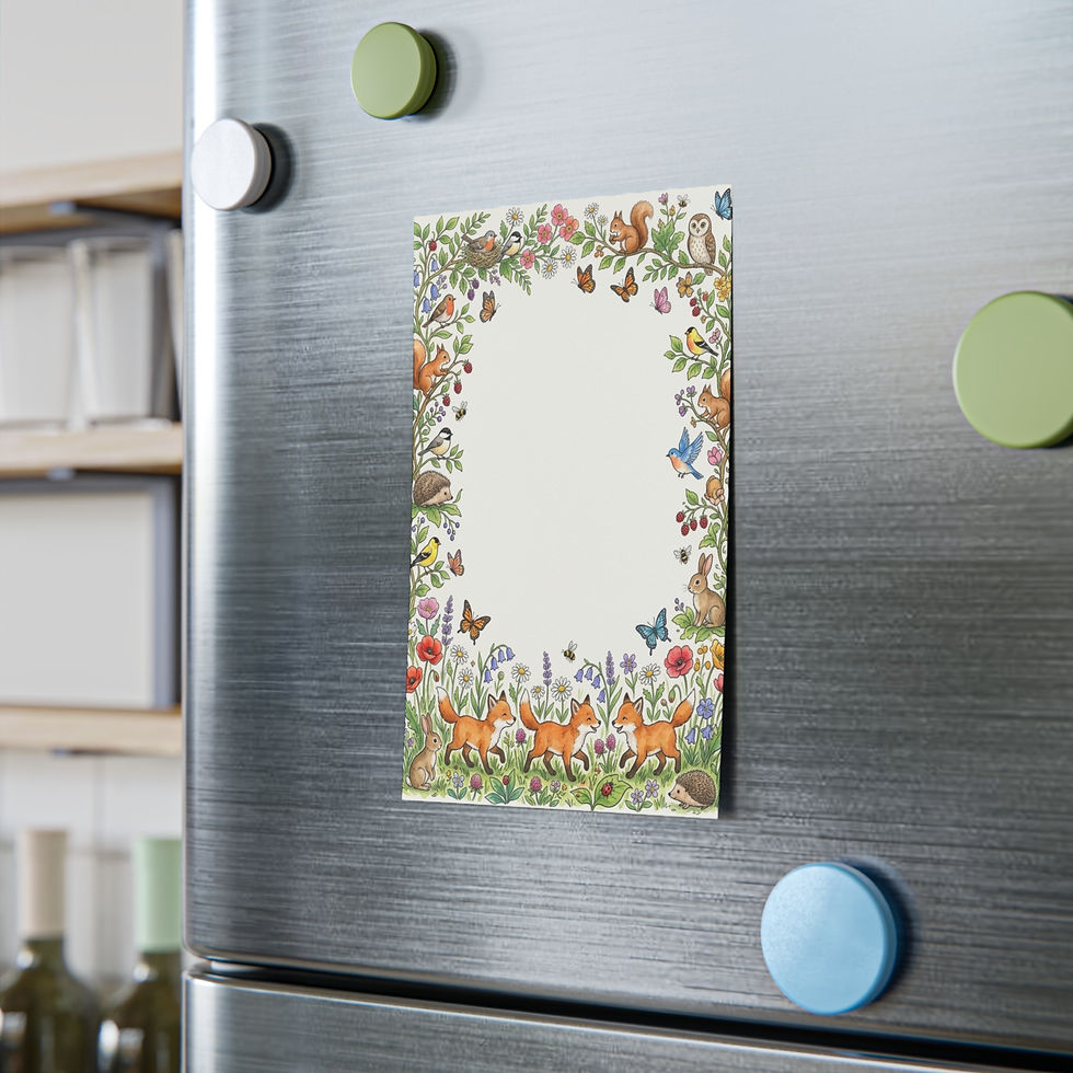 Hình thu nhỏ: Woodland Fox Border Post-it Note Pads | Floral Animal Stationery