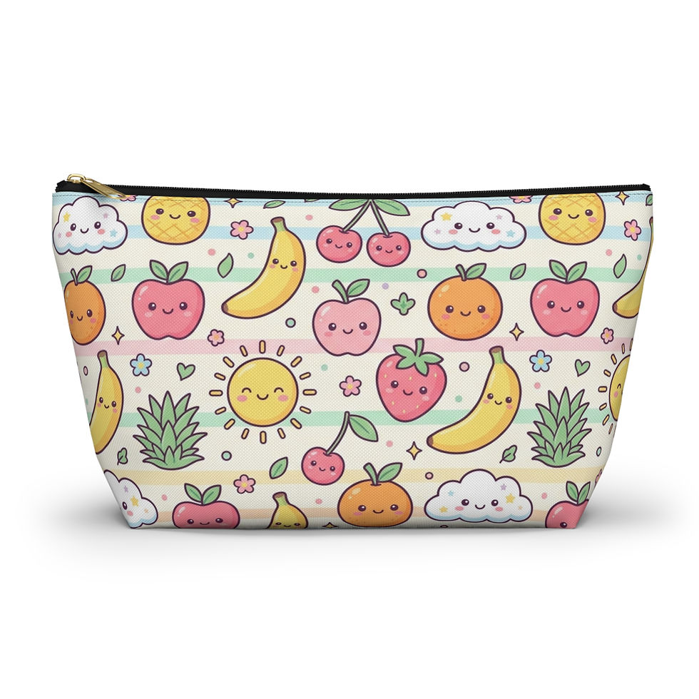 Hình thu nhỏ: Kawaii Fruit Pattern Accessory Pouch | Banana Cherry Apple Cosmetic Bag