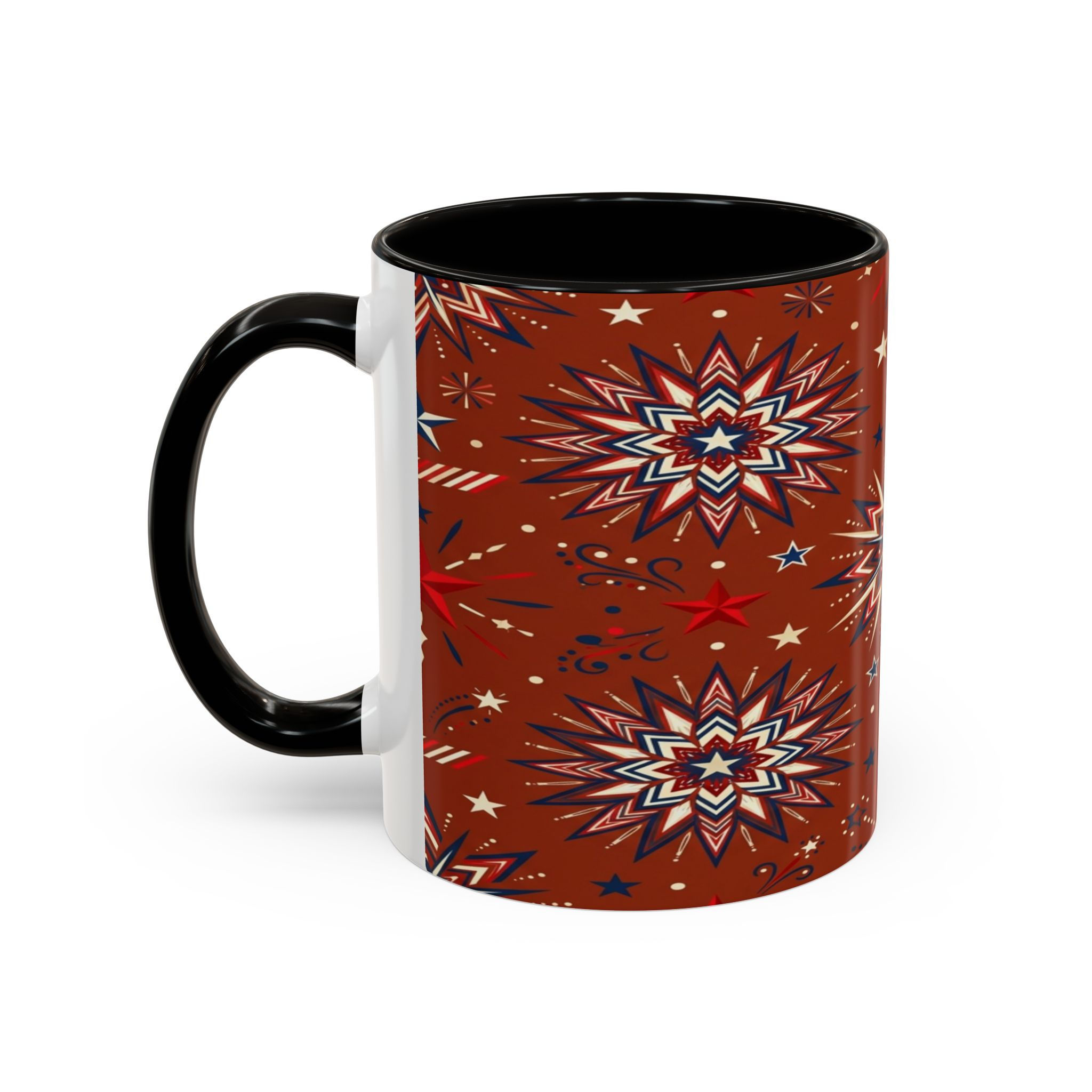 Southwestern Starburst Ceramic Mug — Rust Red 11oz/15oz