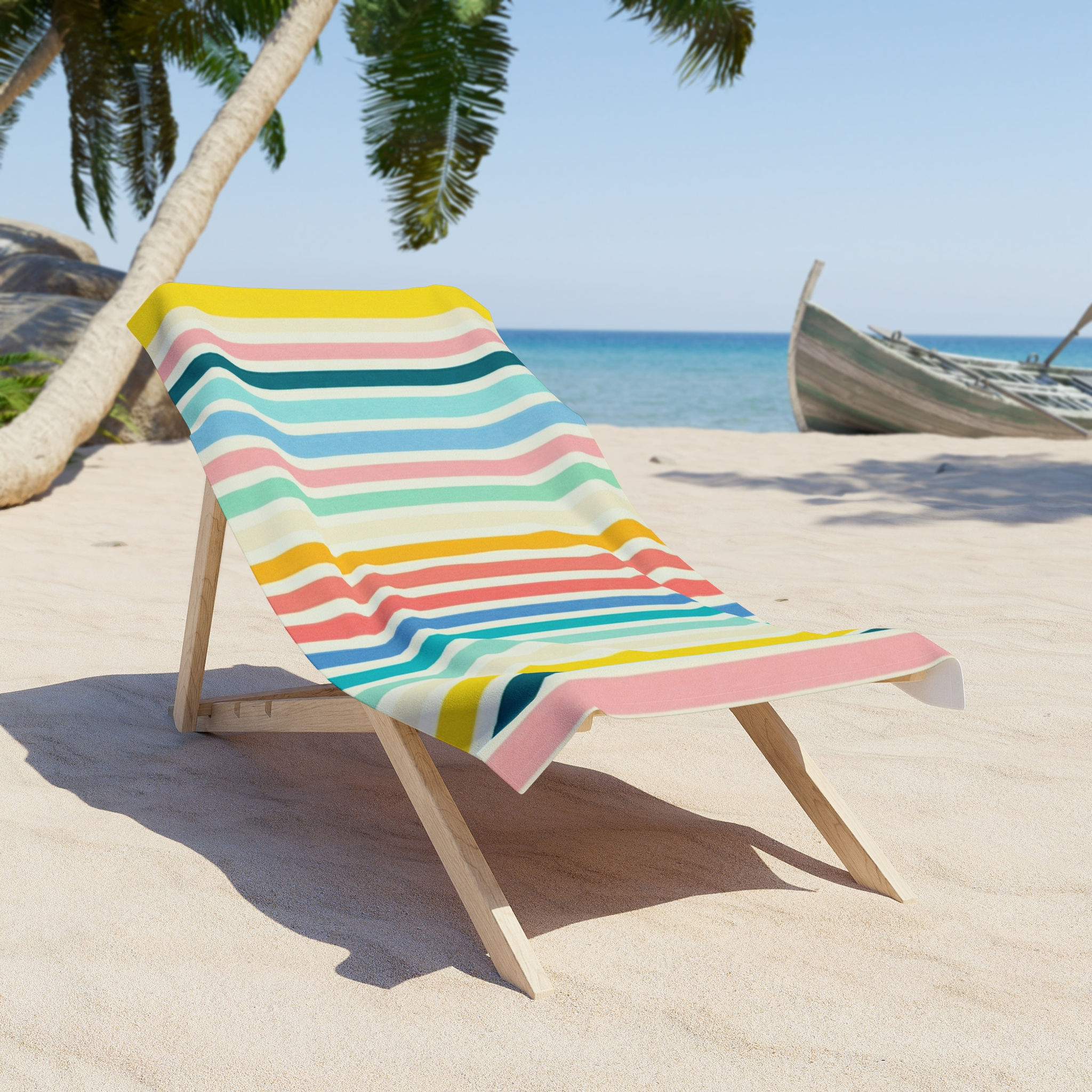 Striped Pastel Beach Towel — Colorful Summer Pool & Beach Towel
