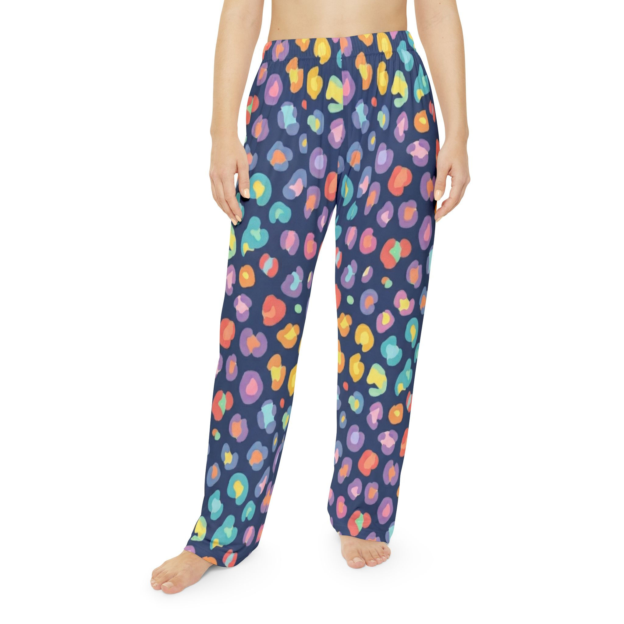 Colorful Leopard Print Women’s Pajama Pants – Cozy Bright AOP Sleepwear