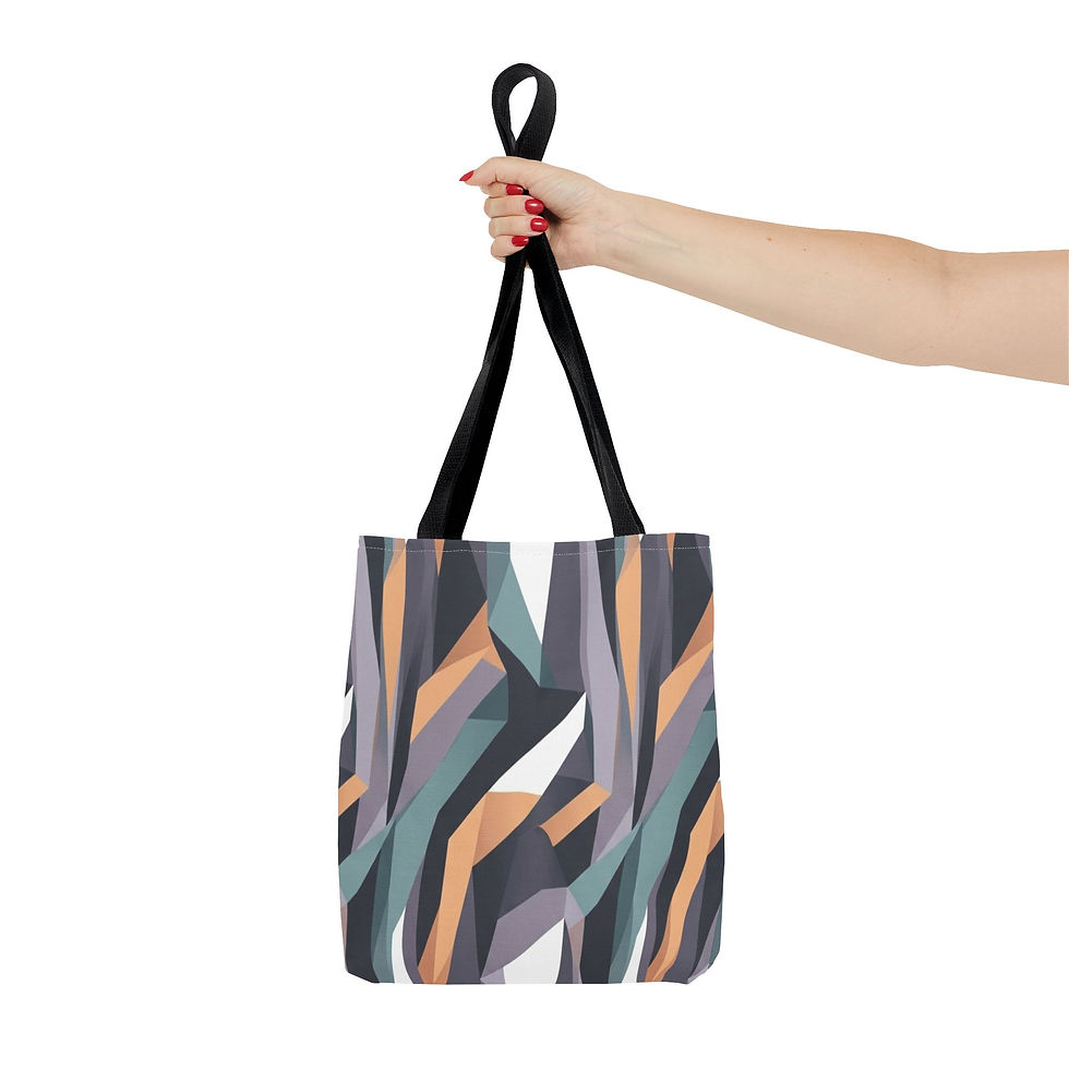 Hình thu nhỏ: Geometric Abstract Tote Bag — Modern Chevron Print All-Over Tote