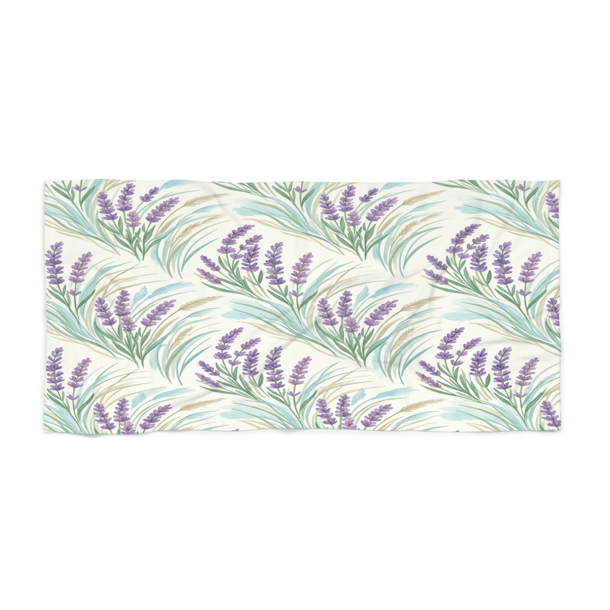 Lavender Breeze Beach Towel — Floral Coastal Throw for Pool & Beach