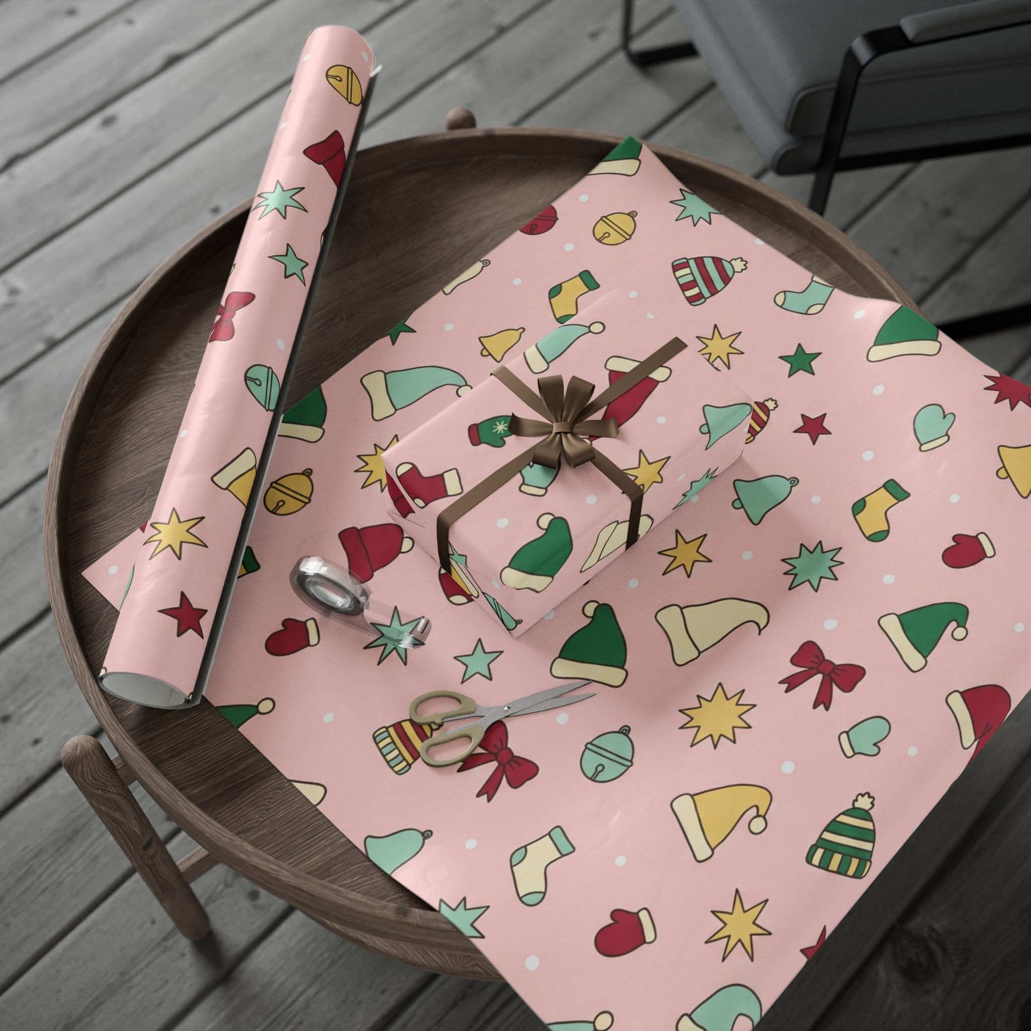 Floral Hearts Pink Wrapping Paper Roll — Cute Valentine Gift Wrap