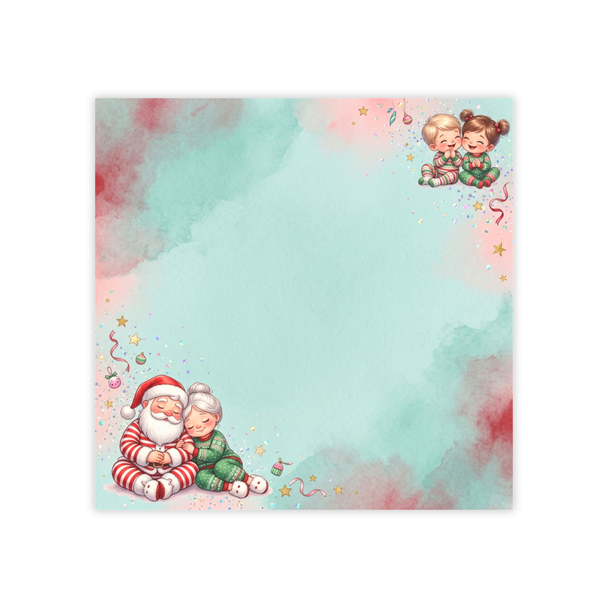 4x4 Christmas Santa & Children Post-it Note Pads – Festive Holiday Sticky Notes