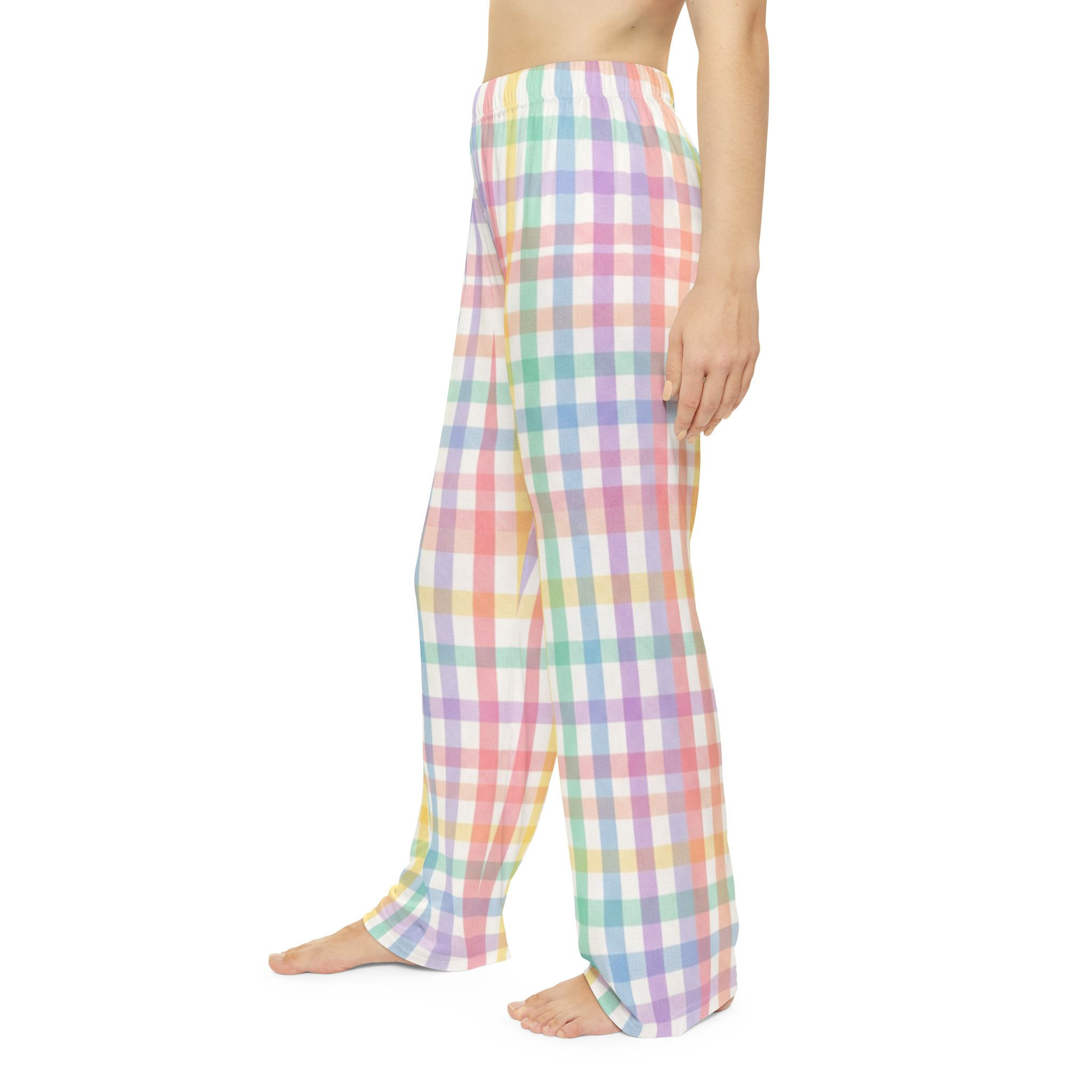 Pastel Plaid Pajama Pants — Women's Cozy Lounge Sleepwear