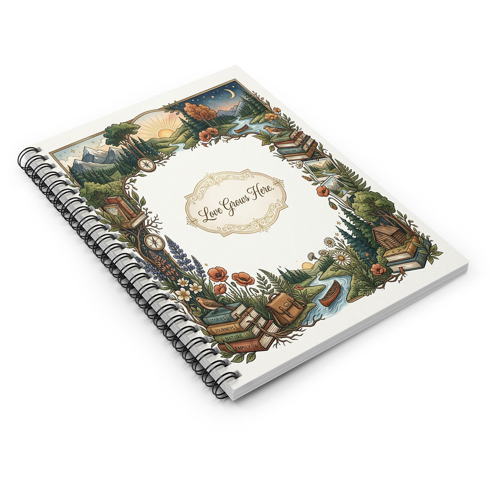 Hình thu nhỏ: Nature-Inspired Spiral Notebook — 'Love Grows Here' Ruled Journal