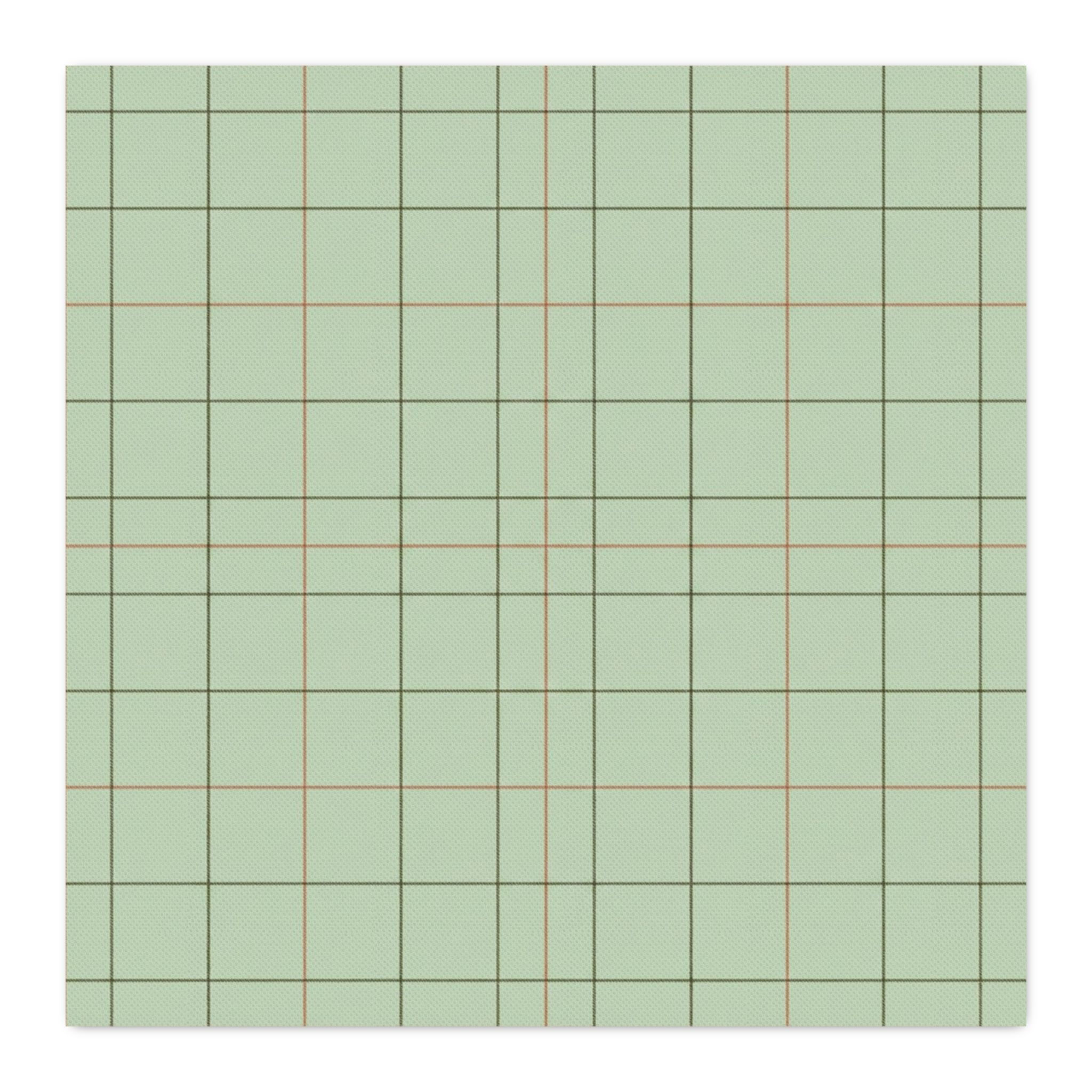 Mint Grid Plaid Fabric Yard Spun Polyester — Light Green Windowpane Pattern