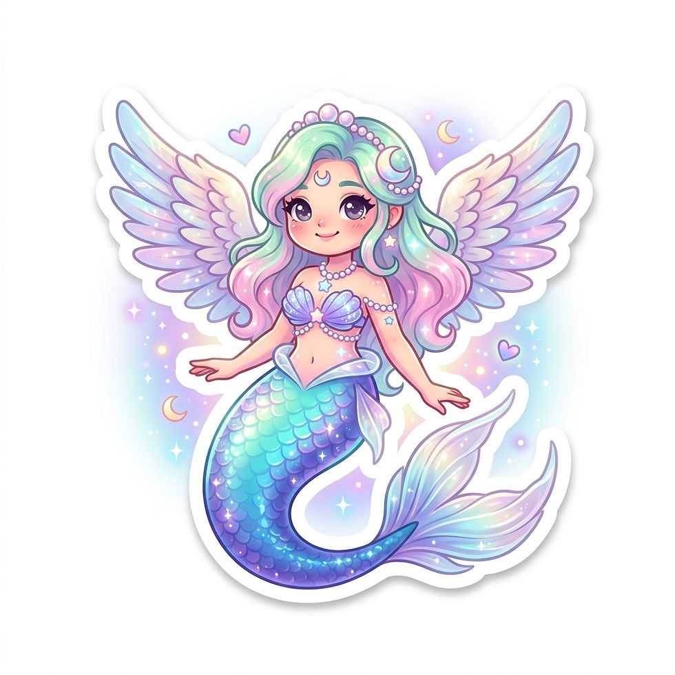 Thumbnail: Cloudy Angels 50+ Digital Download Stickers 