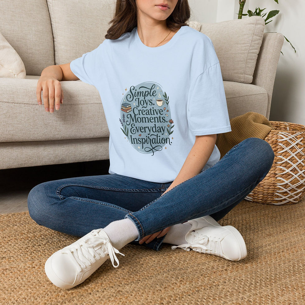 Thumbnail: T-Shirt — "Simple Joys, Creative Moments" Inspirational Graphic Tee