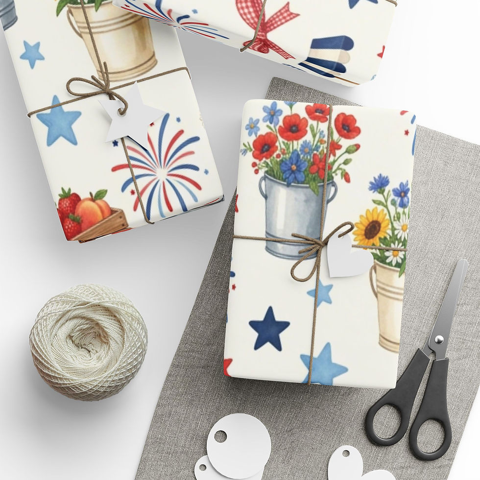 Hình thu nhỏ: Stars, Blooms & Berries Wrapping Paper Roll