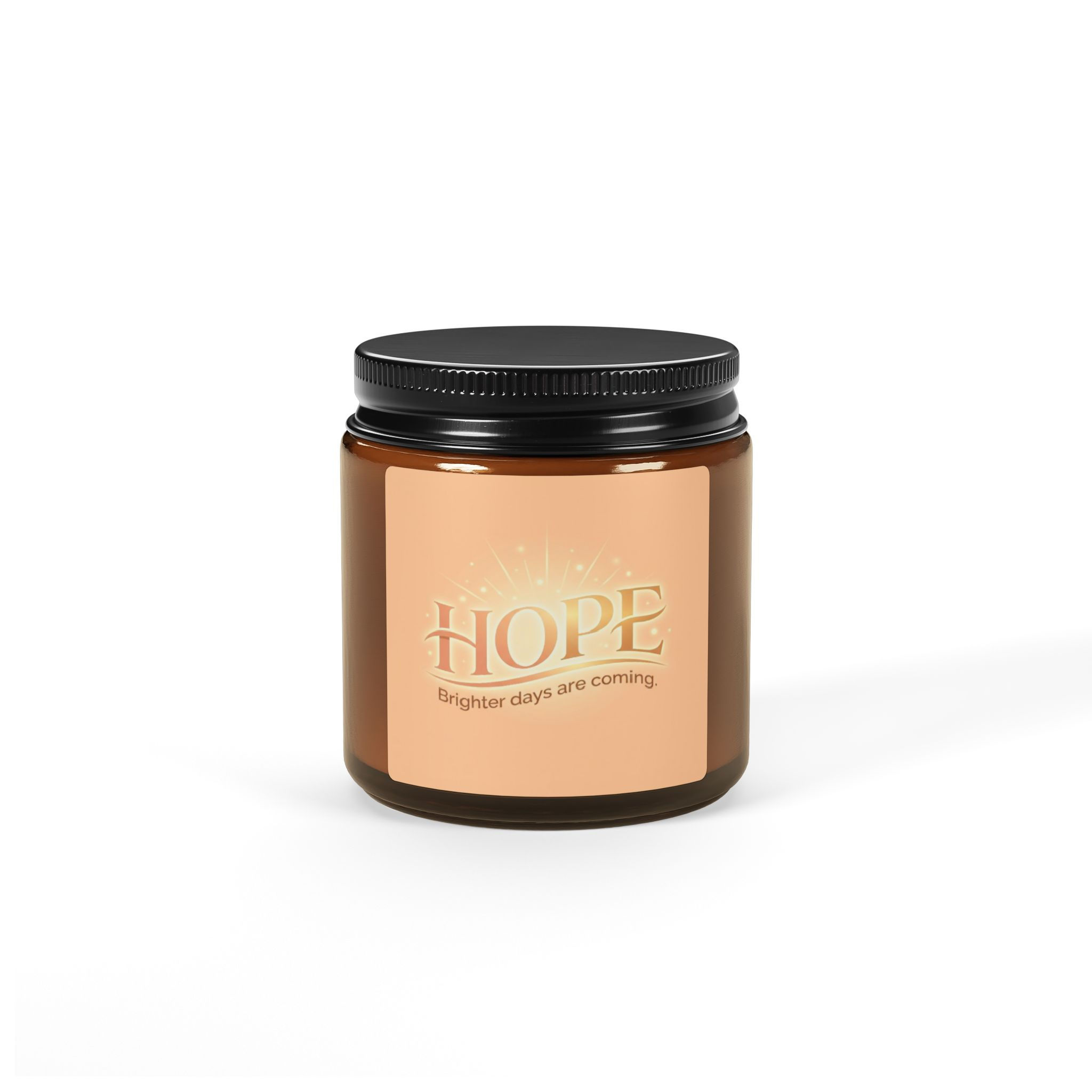 Hope Soy Candle — Amber Jar Scented Candle ("Brighter days are coming")