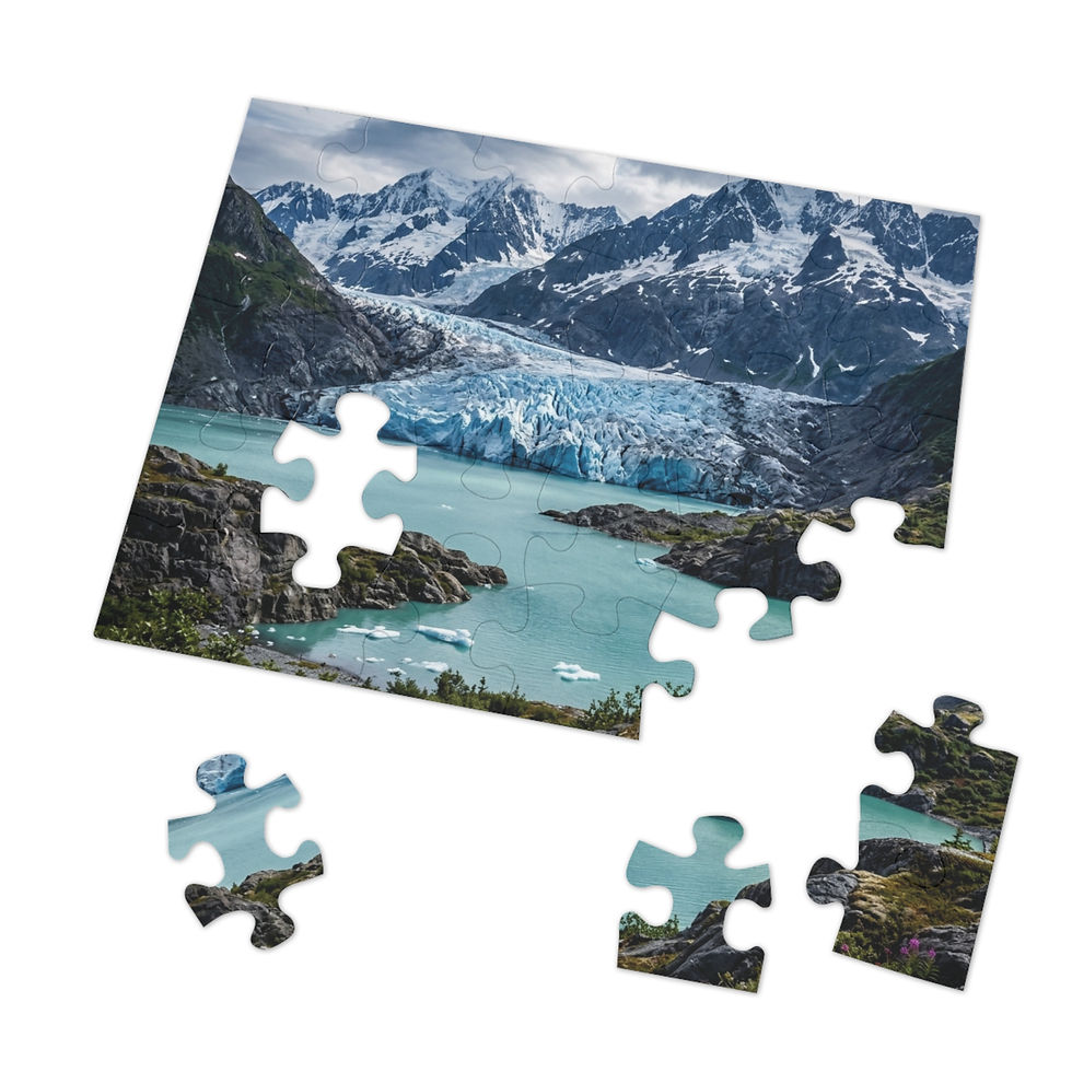 Thumbnail: Glacier Lake Jigsaw Puzzle — Scenic Mountain Landscape Puzzle with Tin
