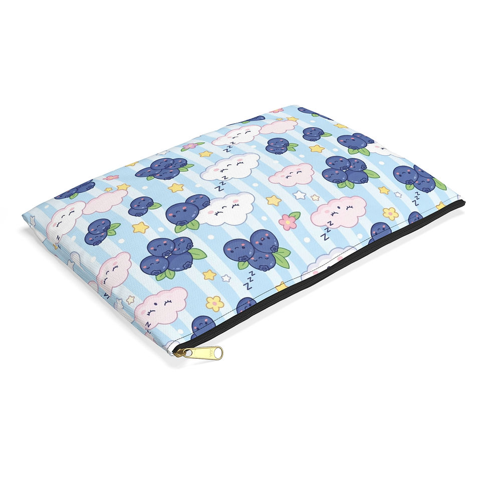 Thumbnail: Kawaii Blueberry Clouds Accessory Pouch | Cute Fruit Pattern