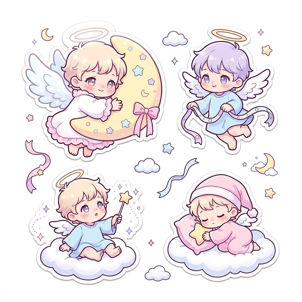 Hình thu nhỏ: Baby Cherubs – Over 200+ Adorable Angel-Themed Digital Stickers