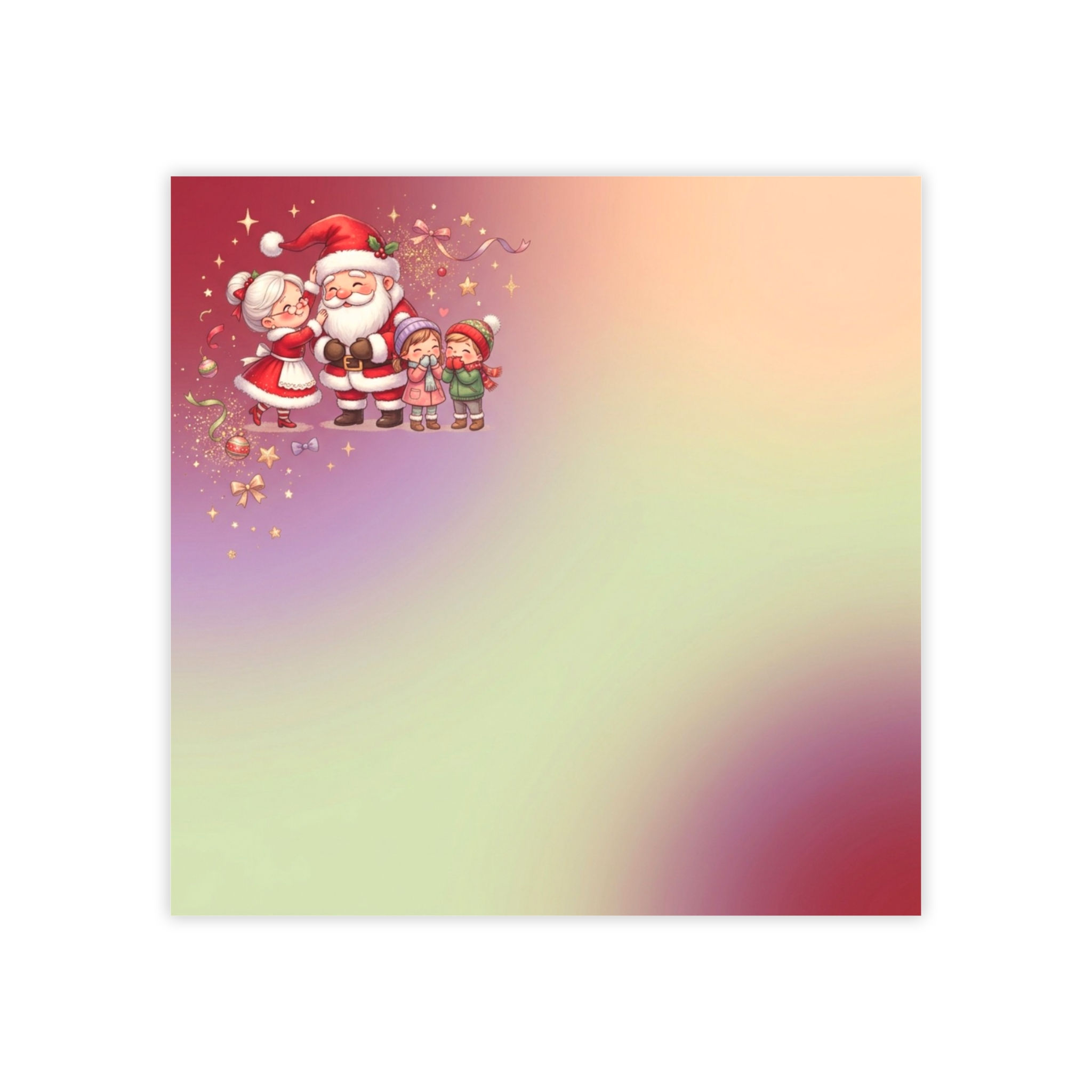 4x4 Christmas Santa Family Post-it Note Pads - Holiday Memo Sticky Notes