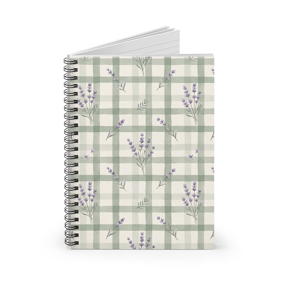 Thumbnail: Lavender Plaid Spiral Notebook | Ruled Journal
