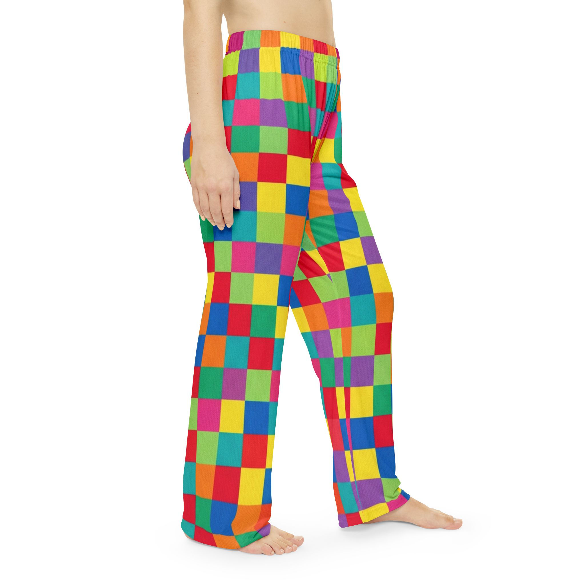 Women's Colorblock Check Pajama Pants – Vibrant Lounge Sleepwear