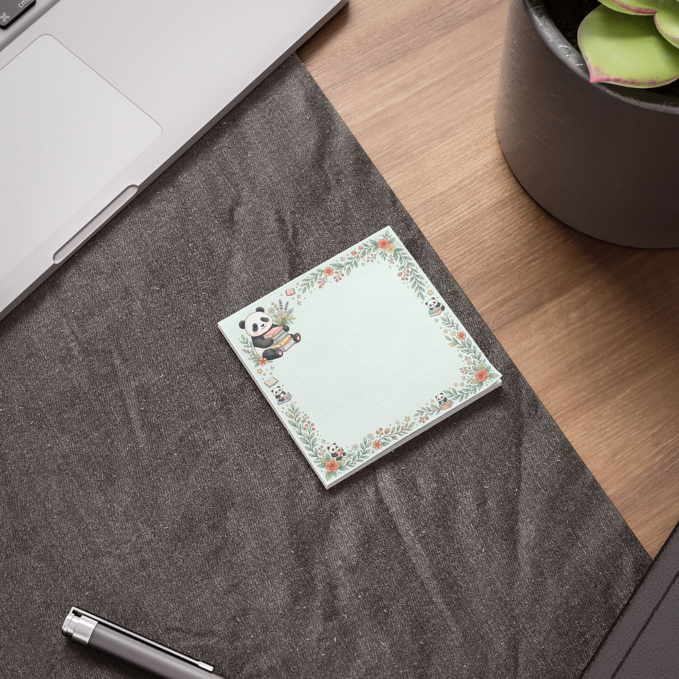 Hình thu nhỏ: Panda Floral Note Pad — Cute Lined Post-it® Memo Pads for School & Office