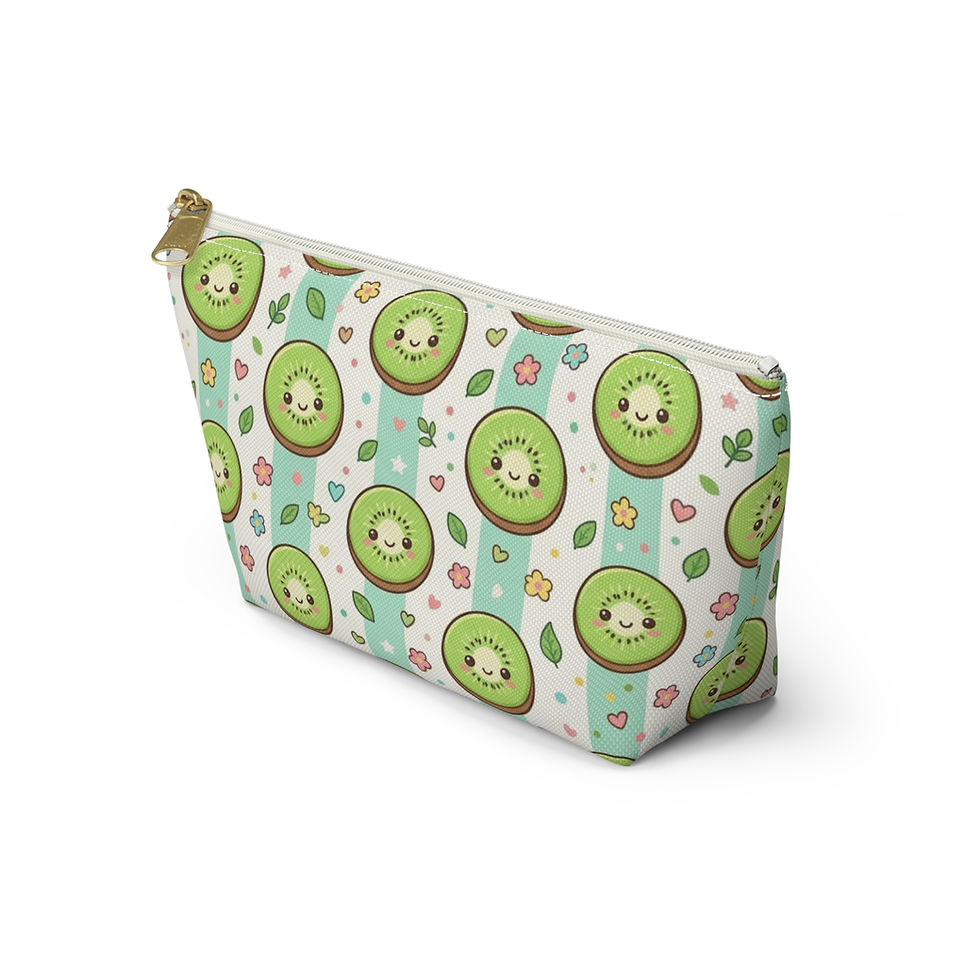 Hình thu nhỏ: Kawaii Avocado Pattern Accessory Pouch | T-Bottom Makeup Bag