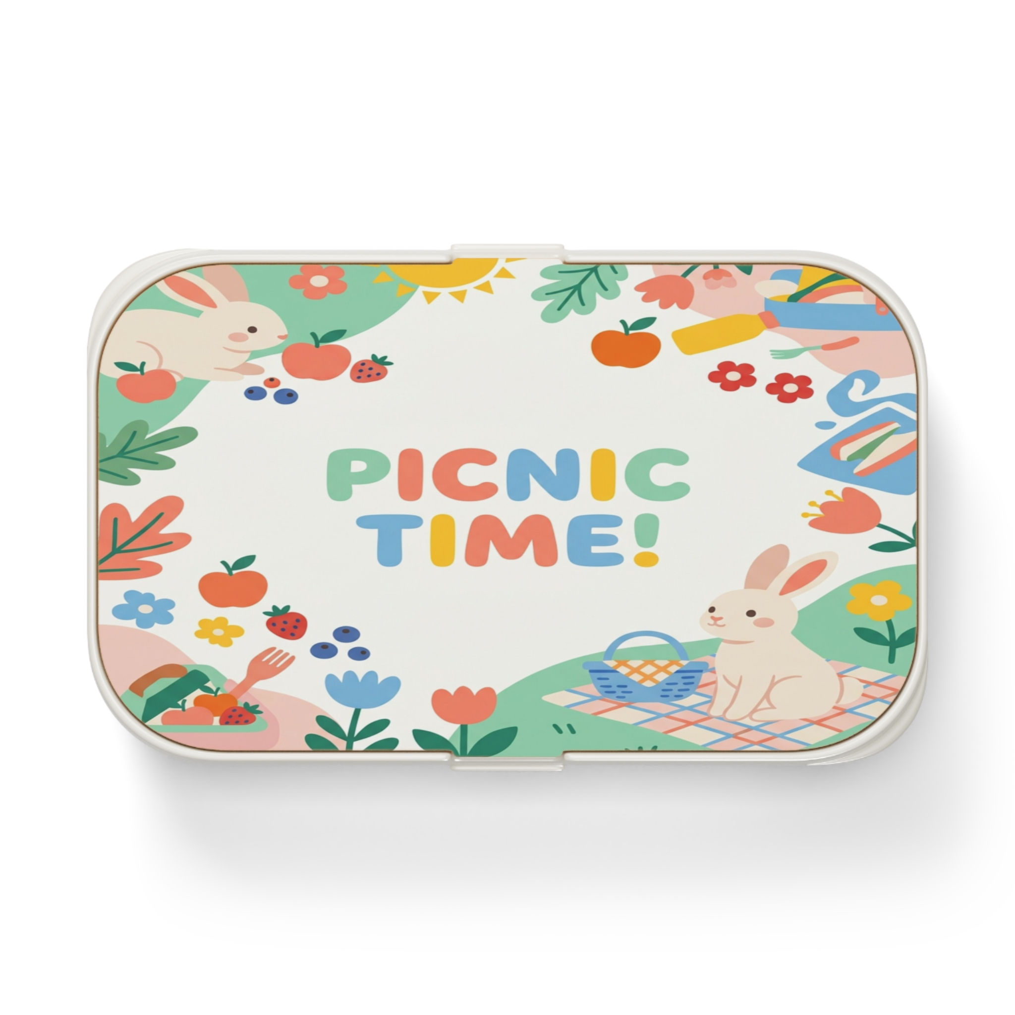 Bento Lunch Box — 'Picnic Time!' Cute Bunny Picnic Kids' Bento