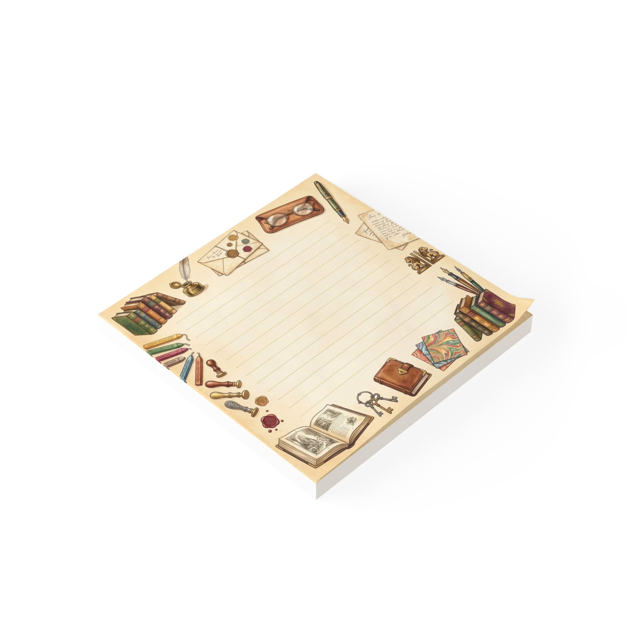 Vintage Library Lined Note Pad — Bookish Post-it® Memo Pads