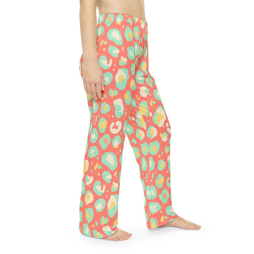 Thumbnail: Coral Leopard Print Pajama Pants — Women's Cozy Sleep Lounge Wear