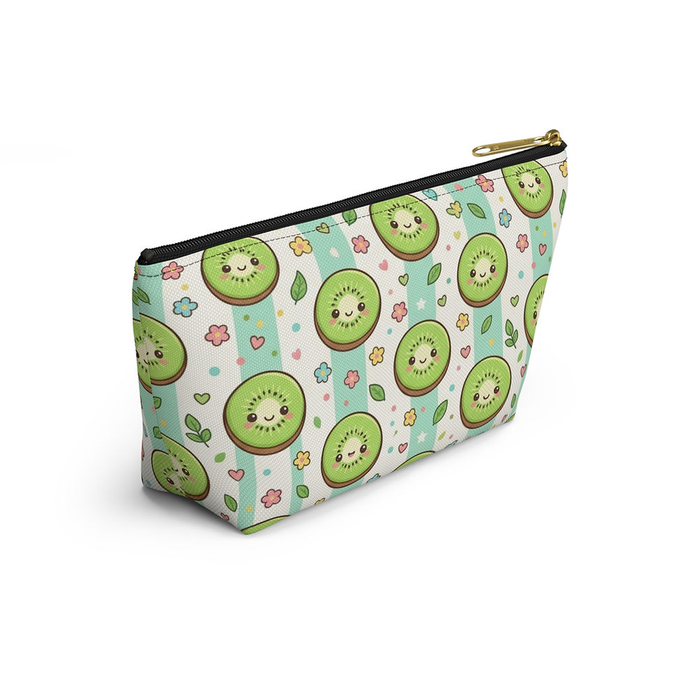 Thumbnail: Kawaii Avocado Pattern Accessory Pouch | T-Bottom Makeup Bag