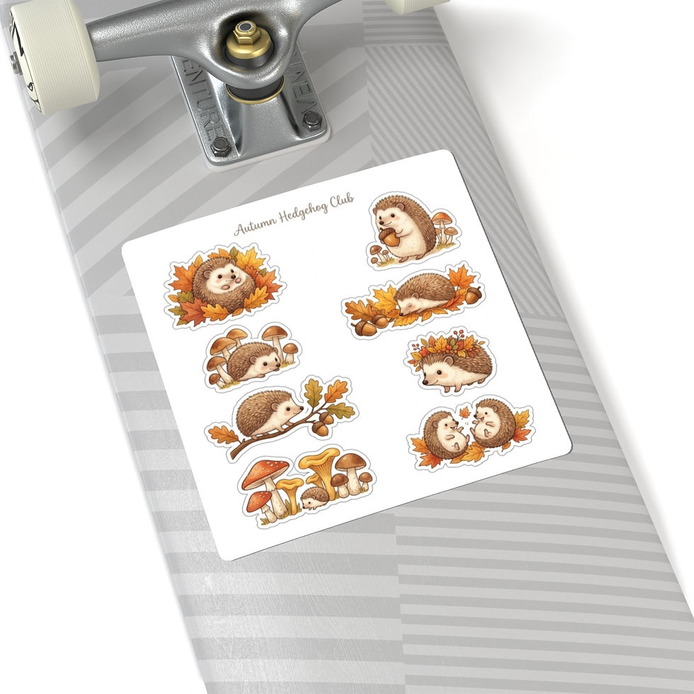 Thumbnail: Autumn Hedgehog Club stickers | Kiss-cut vinyl sticker sheet
