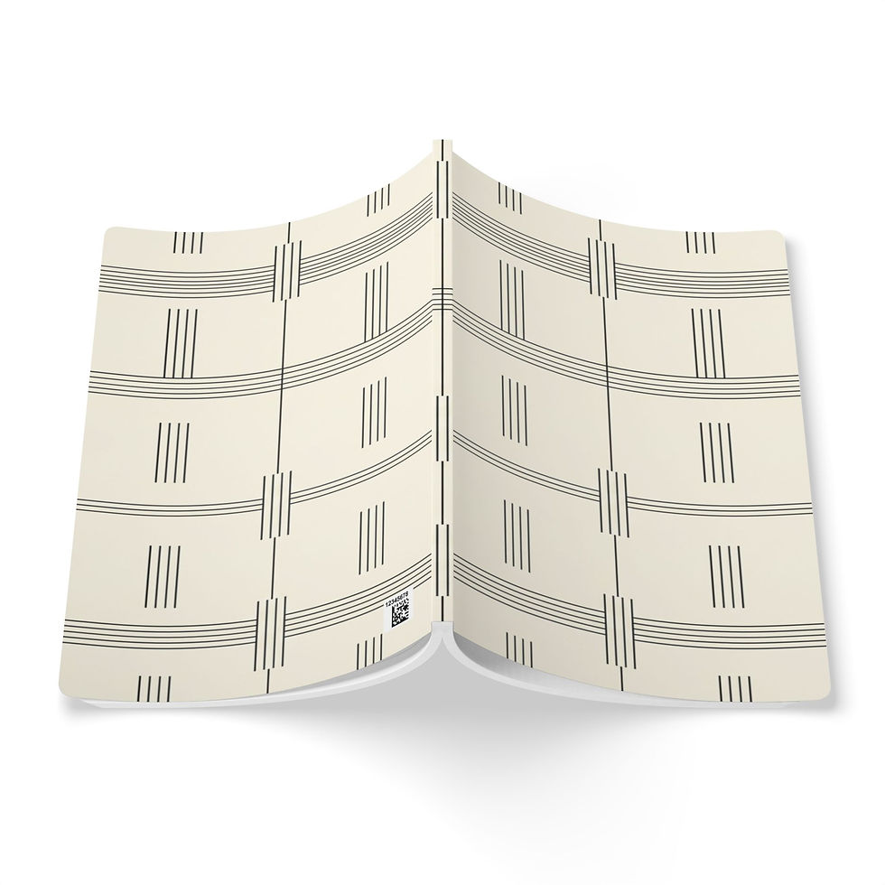 Thumbnail: Minimal Geometric Journal — Cream Grid Pattern Softcover Notebook