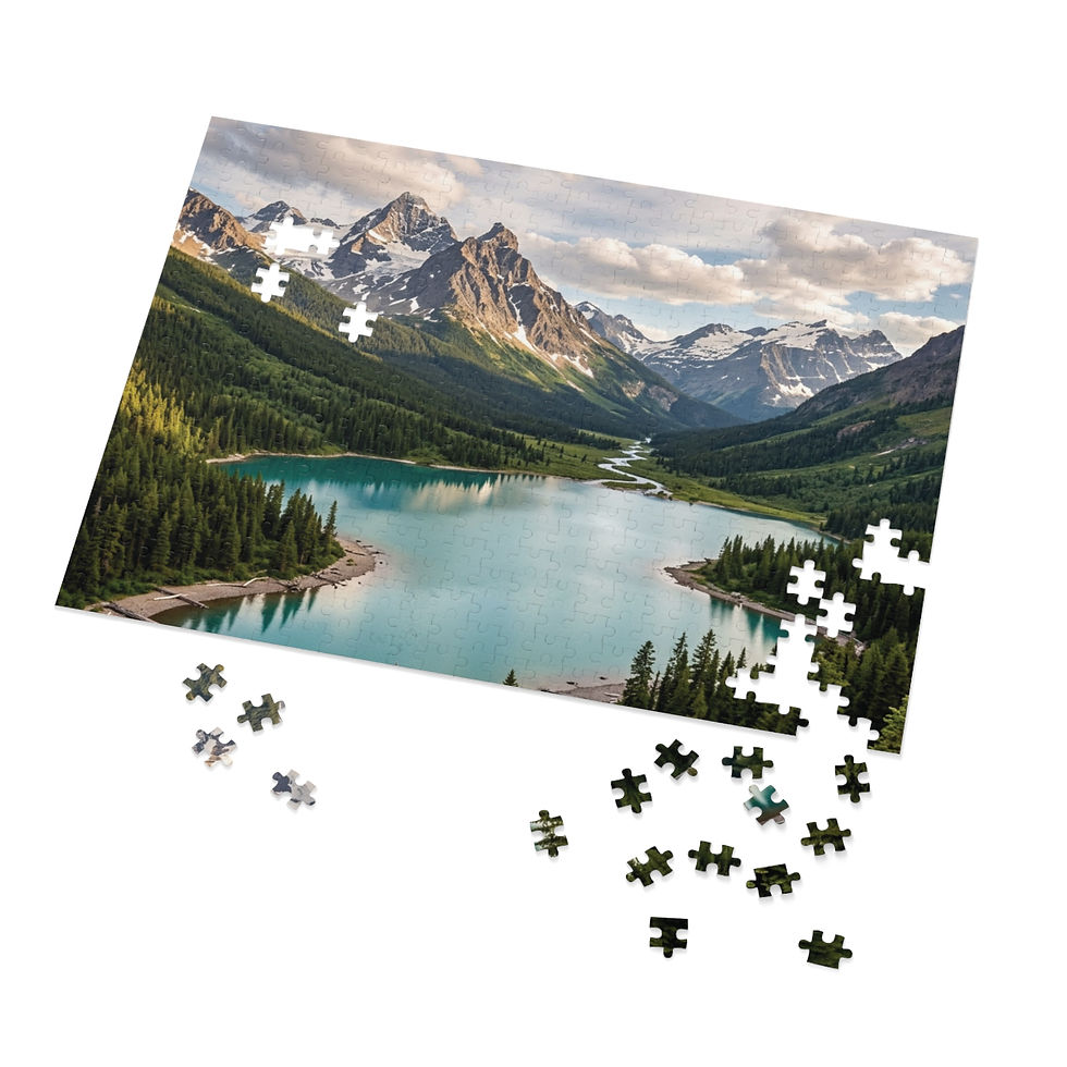 Thumbnail: Mountain Lake Jigsaw Puzzle with Tin — Scenic 500-Piece Puzzle Gift