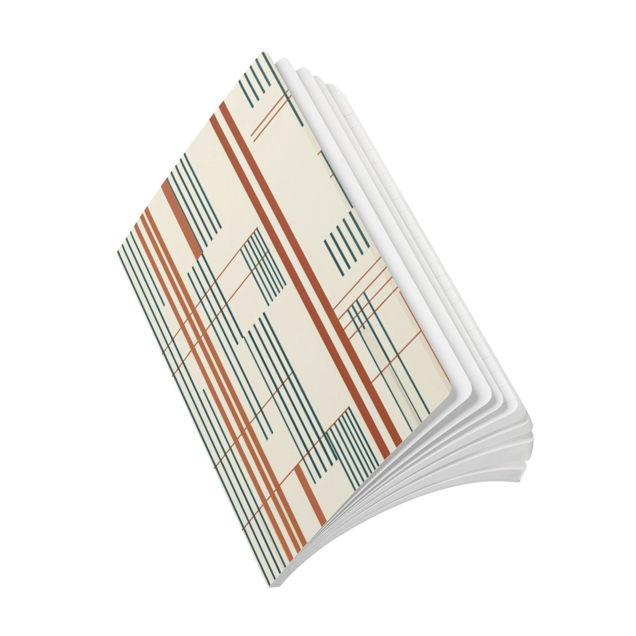 Mid-Century Stripe Softcover Journal — Retro Geometric Lined Notebook