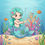 Hình thu nhỏ: Cartoon mermaid with teal hair, coral, fish and bubbles in the ocean