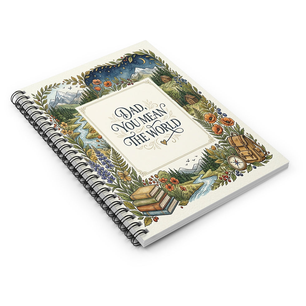 Hình thu nhỏ: Dad, You Mean the World Spiral Notebook — Illustrated Nature Journal