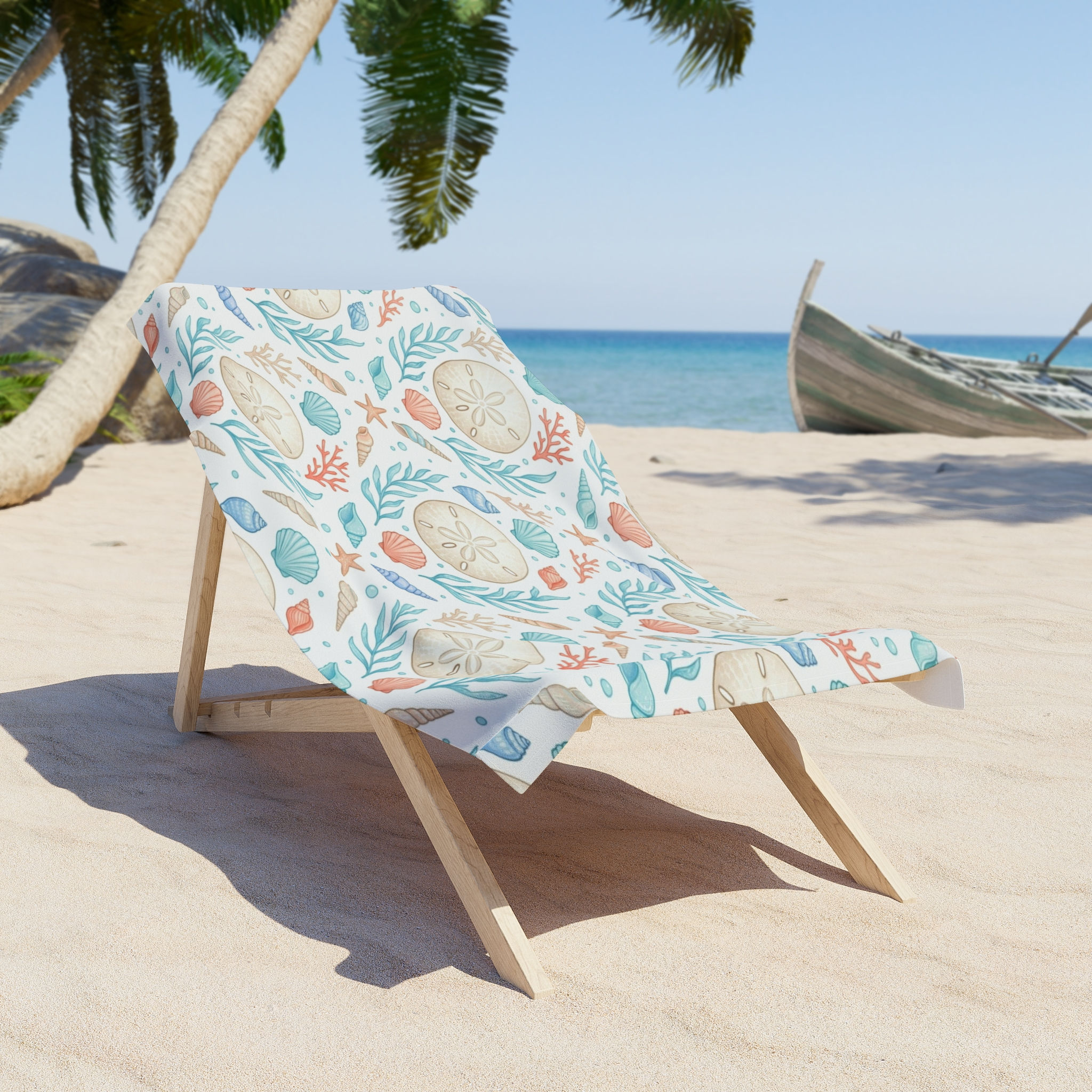 Sand Dollar Beach Towel — Coastal Seashell Pattern, Summer Pool & Beach Towel